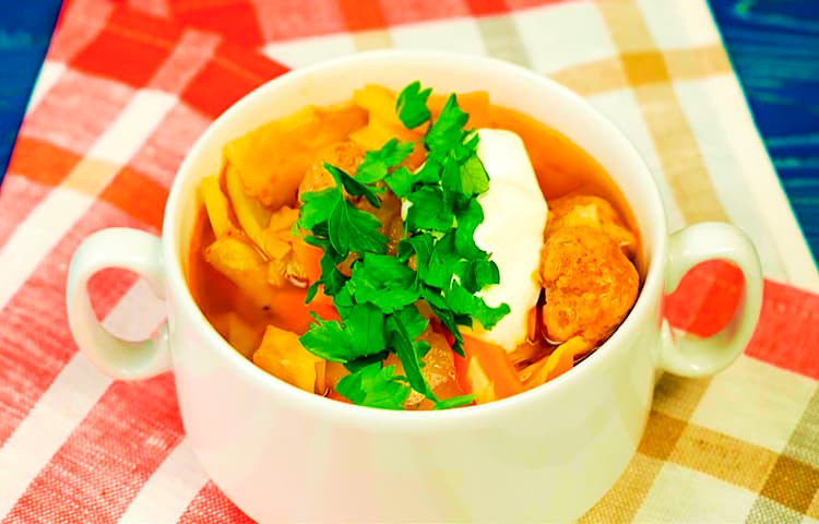 ПП-суп из овощей с фрикадельками